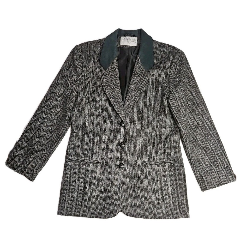 VINTAGE INTERNATIONAL SCENE WOOL AND SUEDE‎ COAT (98)